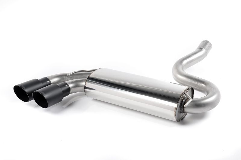 Downpipe-back Resonated (quieter). Cerakote Black OEM-Style Tips