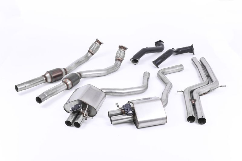 Full System Non Res with 76mm Downpipes and 100cell cats. Uses O