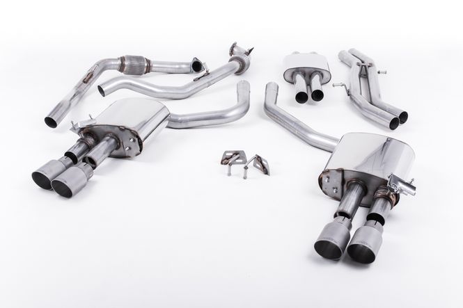 Hovedbilde  Cat Back Resonated with Quad GT-90 Titanium Trims EC Approved