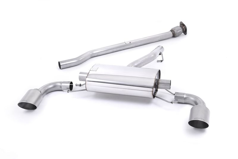 Secondary Cat-back Non-resonated (louder). Brushed Titanium Tips