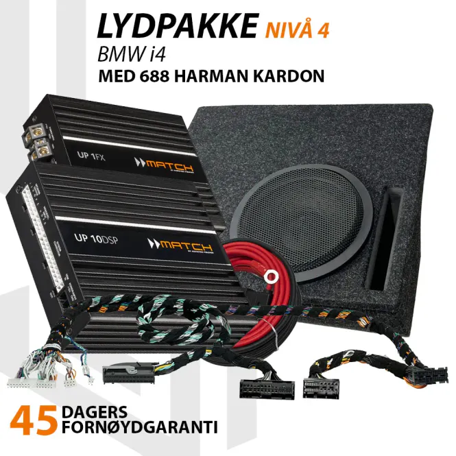 Hovedbilde Match Lydoppgraderingspakke BMW i4 688HK - Nivå 4 Nivå 4 Lydpakke for BMW i4 G26 2022--> med 688HK