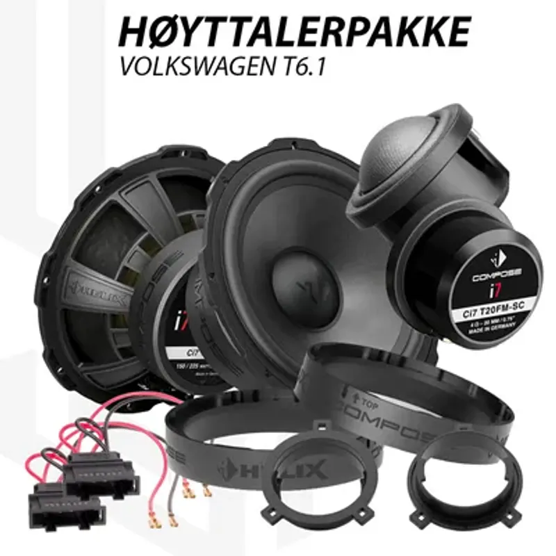 Helix Compose Ci7 høyttalerpakke for Volkswagen T6.1 
