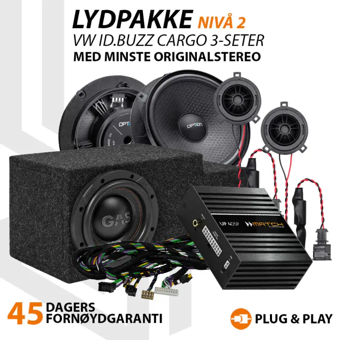Hovedbilde Match Lydoppgraderingspakke VW ID.Buzz Cargo 3-seter