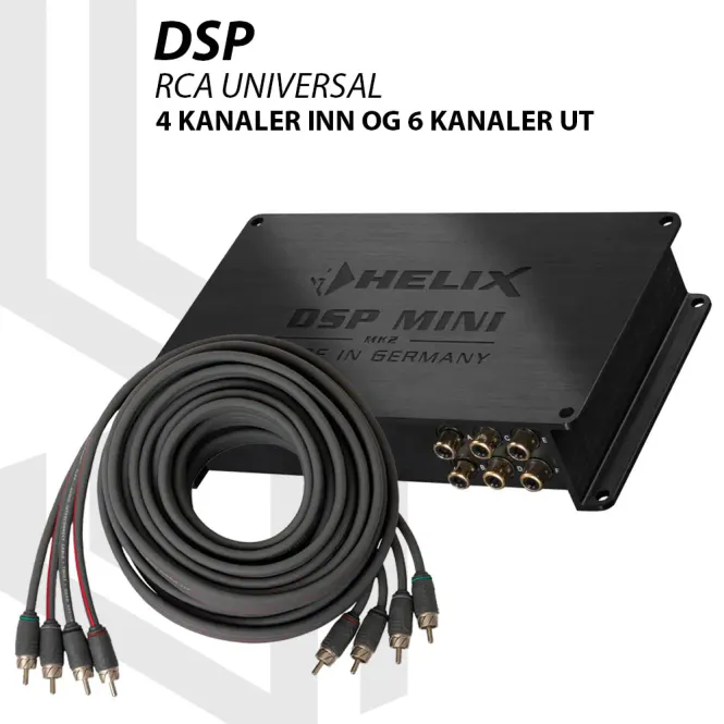Hovedbilde HELIX DSP MINI Universal Universal DSP-pakke med RCA-kabel, 4 inn og 6 ut
