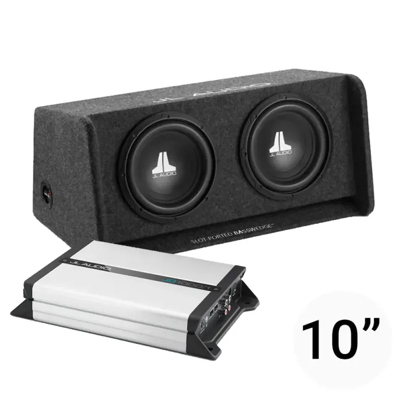JL Audio 2x10`` basspakke Basspakke med 2x10`` kasse og forsterker på 1000W RMS