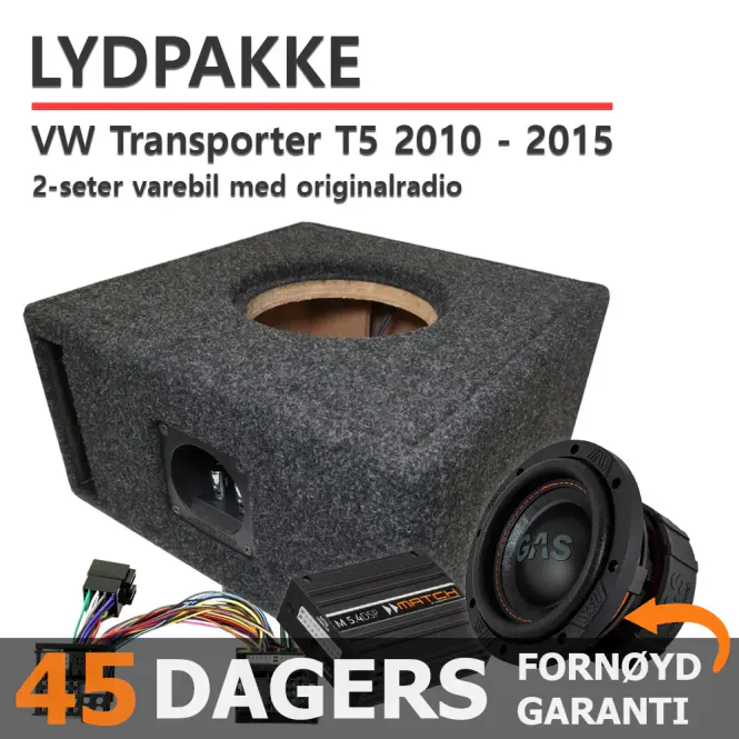 Hovedbilde Match Lydoppgraderingspakke VW Transporter T5 Plug and Play lydo