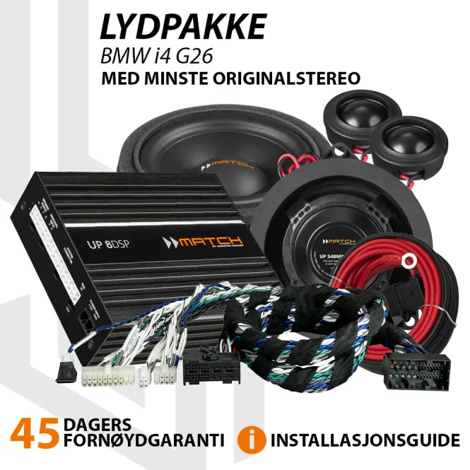 Hovedbilde Match Lydoppgraderingspakke BMW i4 Lydpakke for BMW i4 G26 med BASE