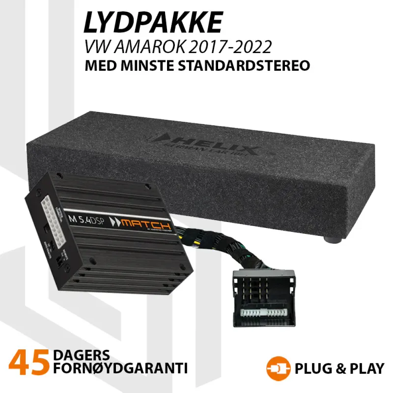 Match Lydoppgraderingspakke VW Amarok Lydpakke for VW Amarok 2017-2022 m/original radio, uten bakseter