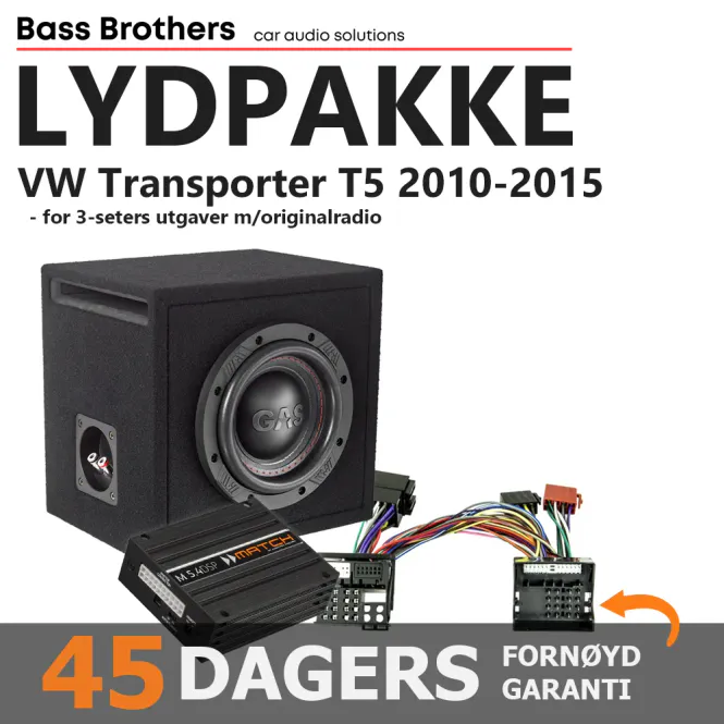 Hovedbilde Match Lydoppgraderingspakke VW Transporter T5 Plug and Play lydo