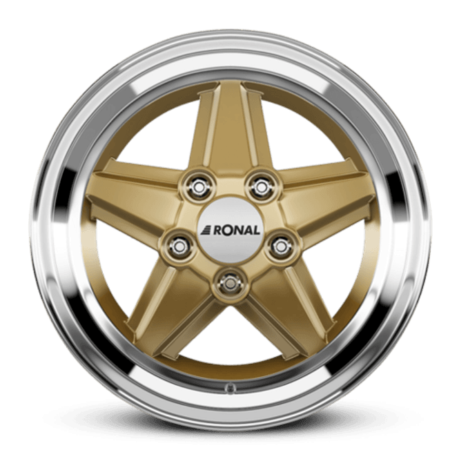 Hovedbilde Ronal R9 7x15 ET23 5x112 Racing Gold-Rim Lip Cut (750 Kg)