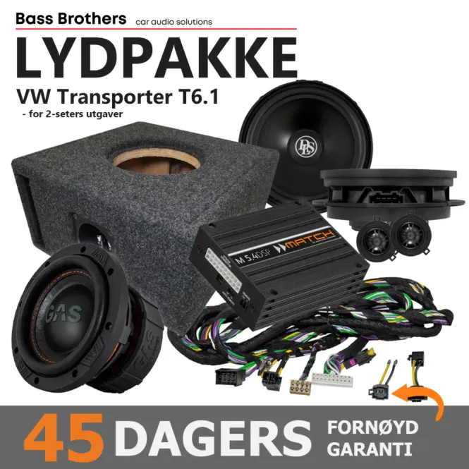 Hovedbilde Match Lydoppgraderingspakke VW T6.1 Plug Play lydoppgraderingspa